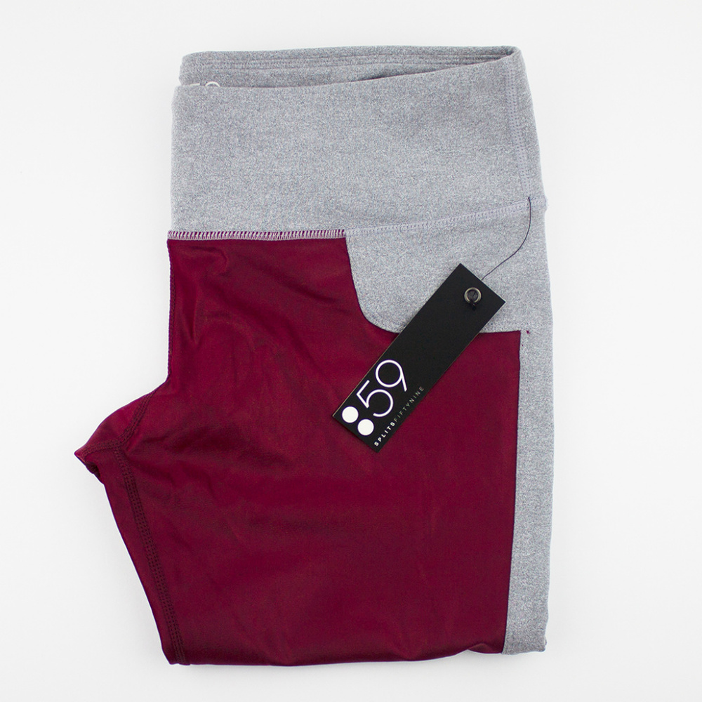 Splits59 Red and Grey Crop Leggings